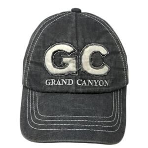 J Hats 5 Panel Gray One Size Grand Canyon GC Applique Contrast Stitch Hat